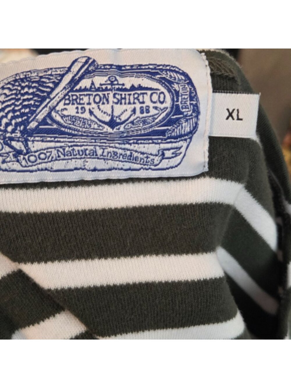 Breton Shirt Co Striped Pullover Top Women’s XL Black White Preppy Coastal Core - Picture 8 of 10